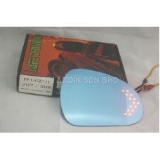 Peugeot 207 / 308 Blue Side Mirror w LED Signal